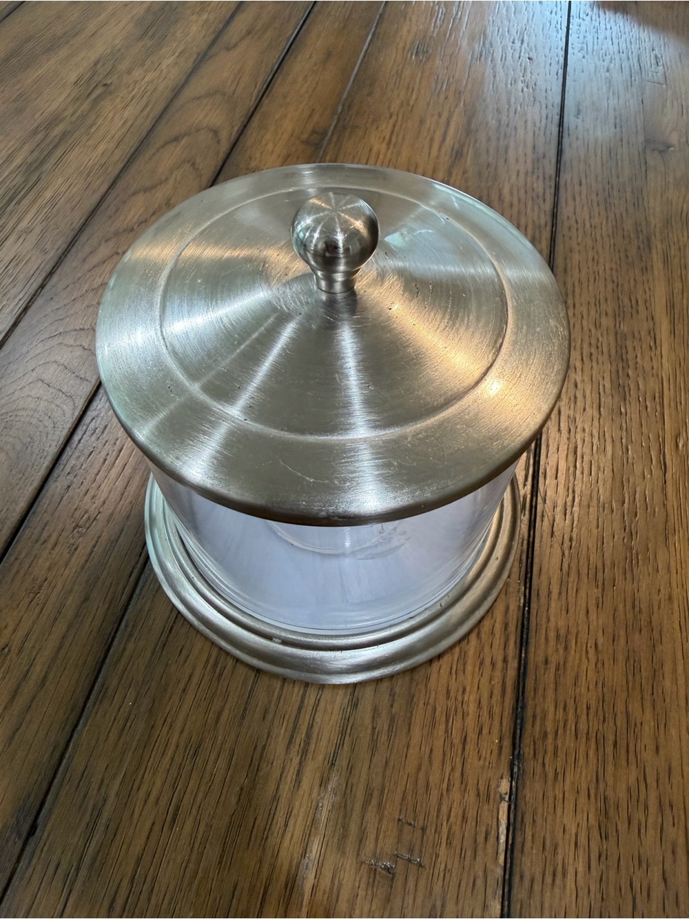 Brushed Silver clear Storage Canister with Lid